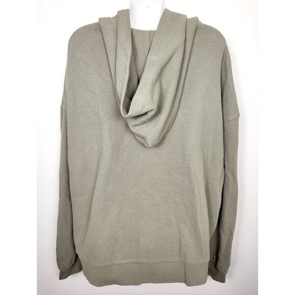 Brunette the Label green waffle knit zip up hoodie. Size 2XL - 3XL - Picture 4 of 5
